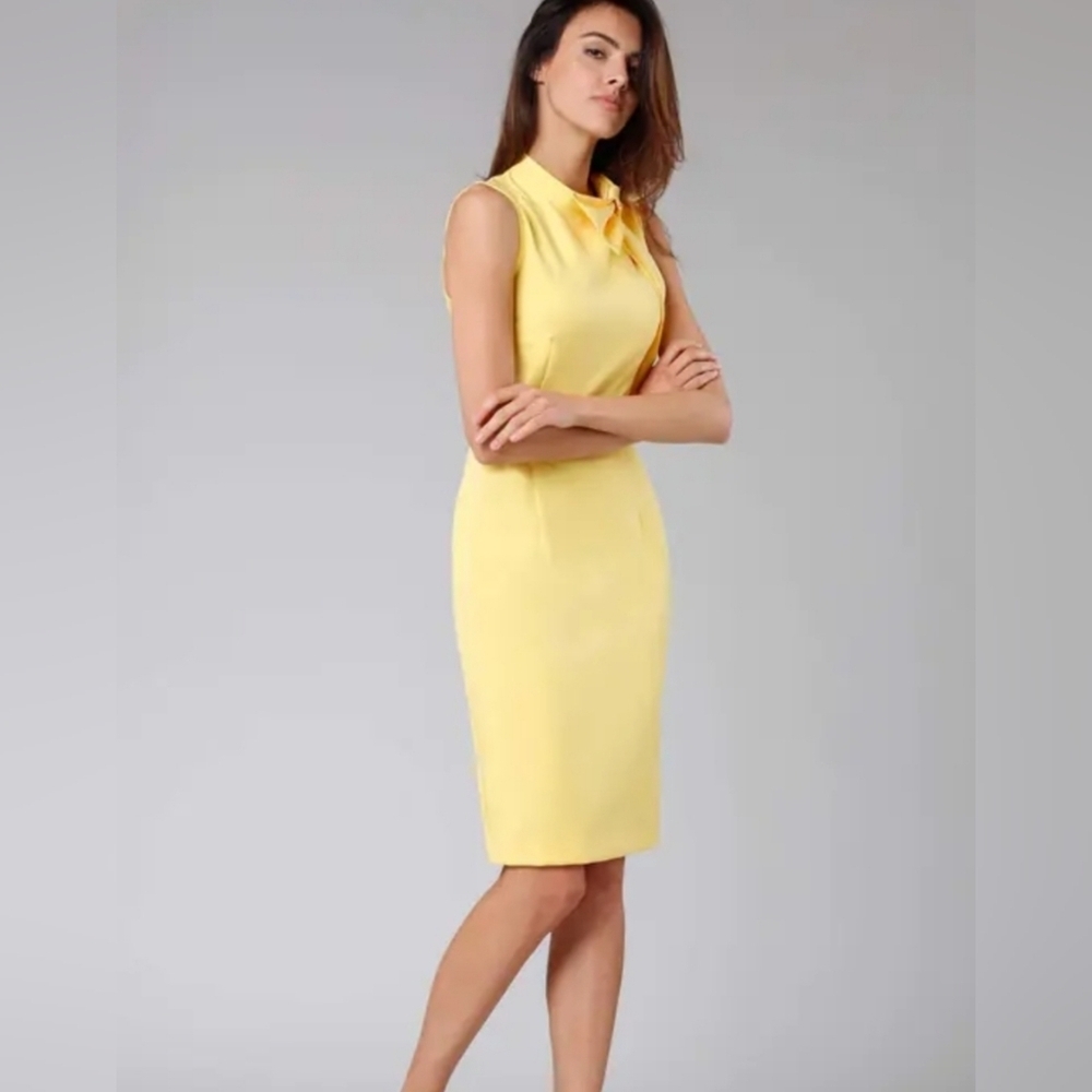 Elegant Yellow Sleeveless Dress